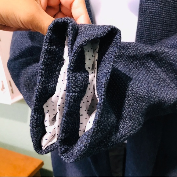 Zara Basic Collection Womens Open Blue Tweed Lined Blazer Suit Jacket Sz M - Picture 3 of 12